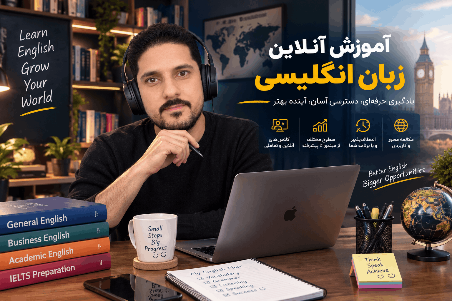 آموزش آنلاین زبان انگلیسی توسط محمد مومن