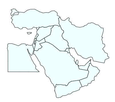 نقشه محدوده خاورمیانه