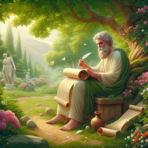 تصویر نمادین هومر شاعر و نویسنده یونانی
