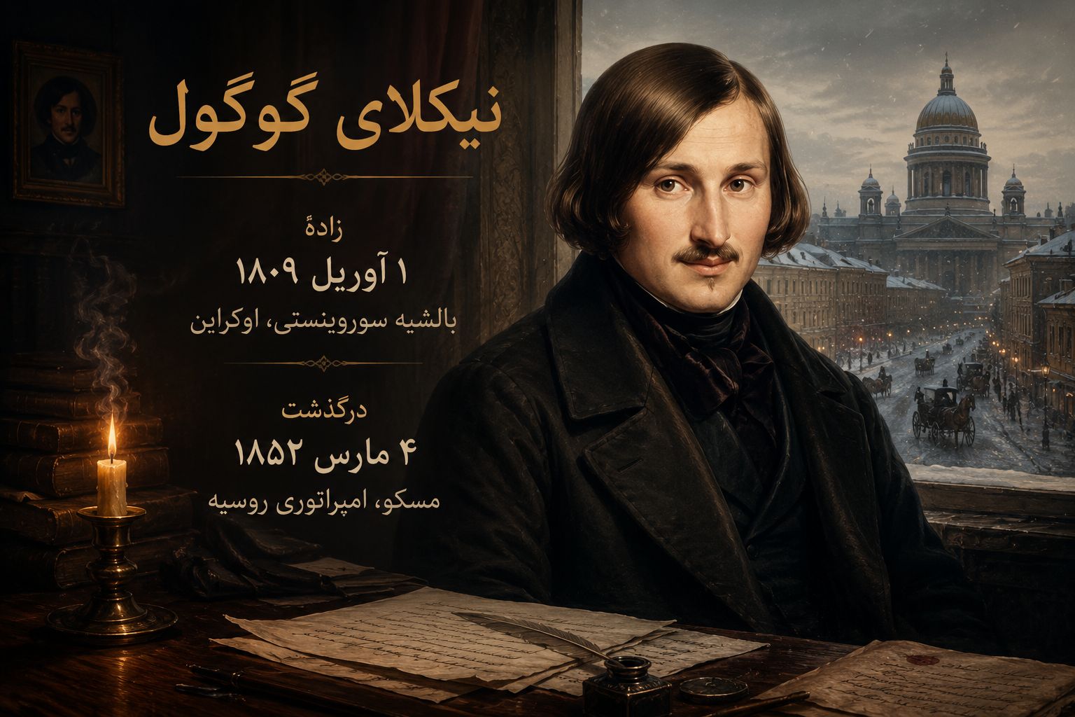 نیکولای گوگول نویسنده بزرگ ادبیات روسیه