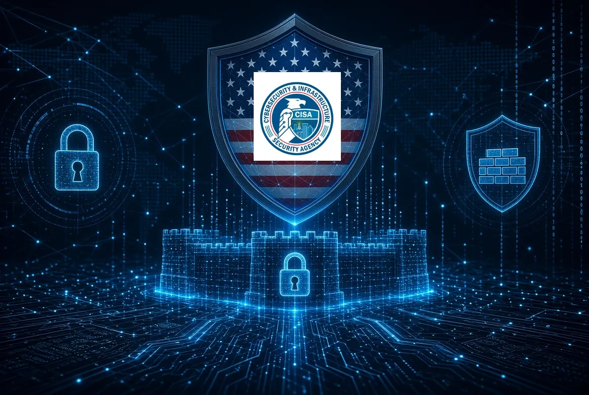 تصویر مفهومی امنیت سایبری آمریکا و حفاظت از زیرساخت‌های حیاتی توسط CISA